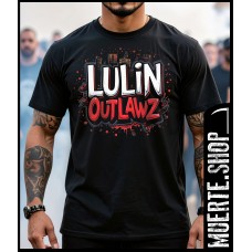 Черна тениска LULIN OUTLAWZ с щампа Черна тениска LULIN OUTLAWZ с щампа