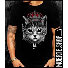 Черна тениска CAT WITH CROWN