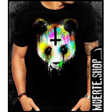 Черна тениска COLORED SATANIC PANDA