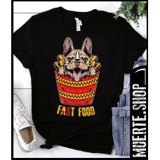 Дамска тениска FAT FOOD BULLDOG с щампа Дамска тениска FAT FOOD BULLDOG с щампа