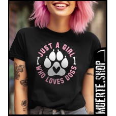 Тениска GIRL WHO LOVES DOGS с щампа Тениска GIRL WHO LOVES DOGS с щампа