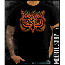 Черна тениска LA MUERTE ORANGE OWL