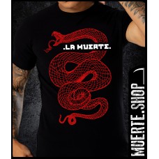 Черна тениска LA MUERTE RED SNAKE
