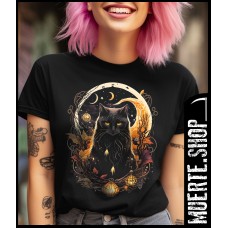 Дамска тениска MOON WITCHY CAT с щампа 