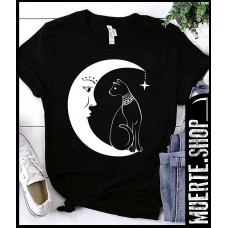 Дамска тениска MOONCAT с щампа
