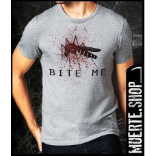 Сива тениска MOSQUITO BITE ME с щампа