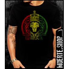 Черна тениска RAGGAE LION CROWN
