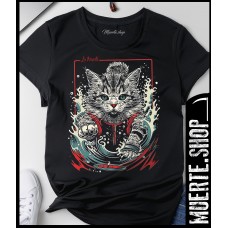 Черна тениска WILD J CAT с щампа Черна тениска WILD J CAT с щампа