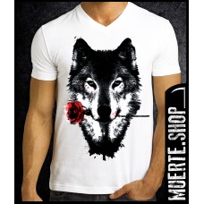 Тениска WOLF WITH ROSE 