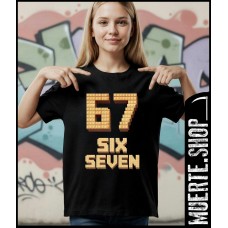 Детска тениска 67 SIX SEVEN MINECRAFT стил – черна тениска с геймърска щампа Детска тениска 67 SIX SEVEN MINECRAFT стил – черна тениска с геймърска щампа