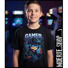 Детска тениска GAMER с щампа – тениска за малък геймър