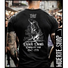 Черна тениска Black Death Tour с щампа Черна тениска Black Death Tour с щампа