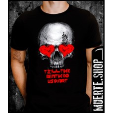 Черна тениска HEART EYED SKULL
