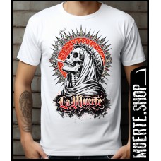Тениска LA MUERTE HOLY SMOKE – череп с ореол и цигара Тениска LA MUERTE HOLY SMOKE – череп с ореол и цигара