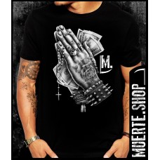 Черна тениска PRAY WITH MONEY Черна тениска PRAY WITH MONEY