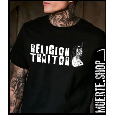 Черна тениска  RELIGION TRAITOR NUN с щампа 