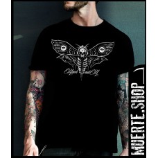 Черна тениска SKULL FACE HAWK MOTH с щампа Черна тениска SKULL FACE HAWK MOTH с щампа