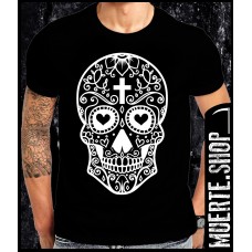 Черна тениска SUGARSKULL CROSS