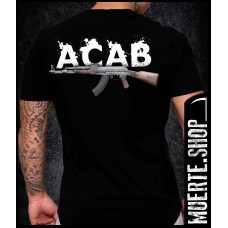Черна тениска ACAB AK47