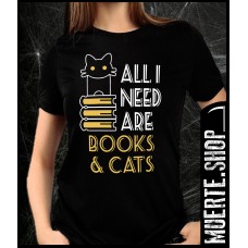 Черна тениска BOOKS N CATS Черна тениска BOOKS N CATS