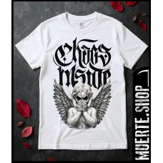 Тениска CHAOS ANGEL – ангел с крила и калиграфски надпис Тениска CHAOS ANGEL – ангел с крила и калиграфски надпис
