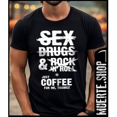 Черна тениска COFFEE FOR ME с щампа 