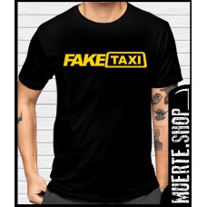 Черна тениска  FAKE TAXI с щампа 