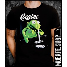 Черна тениска KERMIT COCAINE