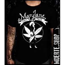 Черна тениска MARY JANE LEAF