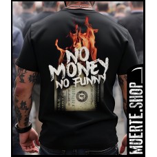 Черна тениска NO MONEY NO FUNNY с щампа 