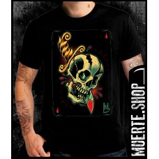 Черна тениска OLD SKULL TATTOO с щампа 
