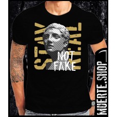Черна тениска STAY REAL NOT FAKE