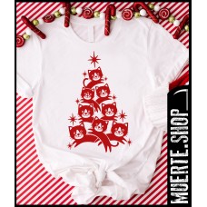 Коледна тениска CAT CHRISTMAS TREE с щампа