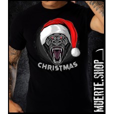 Черна тениска GORILLA CHRISTMAS