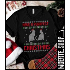 Коледна тениска PURRFECT CHRISTMAS с щампа