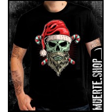 Черна тениска SANTA SKULL Черна тениска SANTA SKULL
