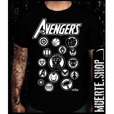 Черна тениска AVENGERS SYMBOLS