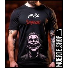 Черна тениска JOKER SMILEY с щампа 