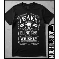 Черна тениска PEAKY BLINDERS WHISKEY – винтидж дизайн с уиски визия Черна тениска PEAKY BLINDERS WHISKEY – винтидж дизайн с уиски визия