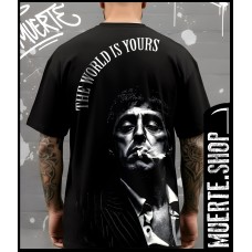 Черна тениска SCARFACE CHROME с щампа 