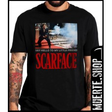 Черна тениска SCARFACE MOVIE FRAME с щампа Черна тениска SCARFACE MOVIE FRAME с щампа