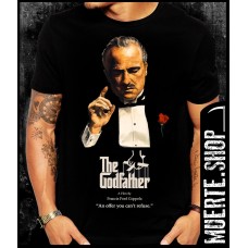 Черна тениска THE GODFATHER OFFER с щампа