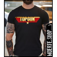 Черна тениска TOP GUN с щампа Черна тениска TOP GUN с щампа