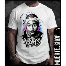 Бяла тениска 2PAC HUSTLE HIGH TILL I DIE – хип-хоп дизайн със street послание Бяла тениска 2PAC HUSTLE HIGH TILL I DIE – хип-хоп дизайн със street послание