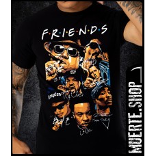 Черна тениска FRIENDS OF HIP HOP с щампа