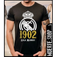 Черна тениска 1902 HALA MADRID с щампа
