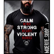 Черна тениска CALM MIND VIKING с щампа Черна тениска CALM MIND VIKING с щампа