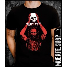 Черна тениска RED NATIVE SKULL